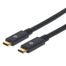 CABO USB-C M P/ USB-C M 2MT MANHATTAN PRETO