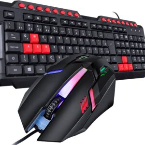 TECLADO COM FIO E MOUSE PARA JOGOS